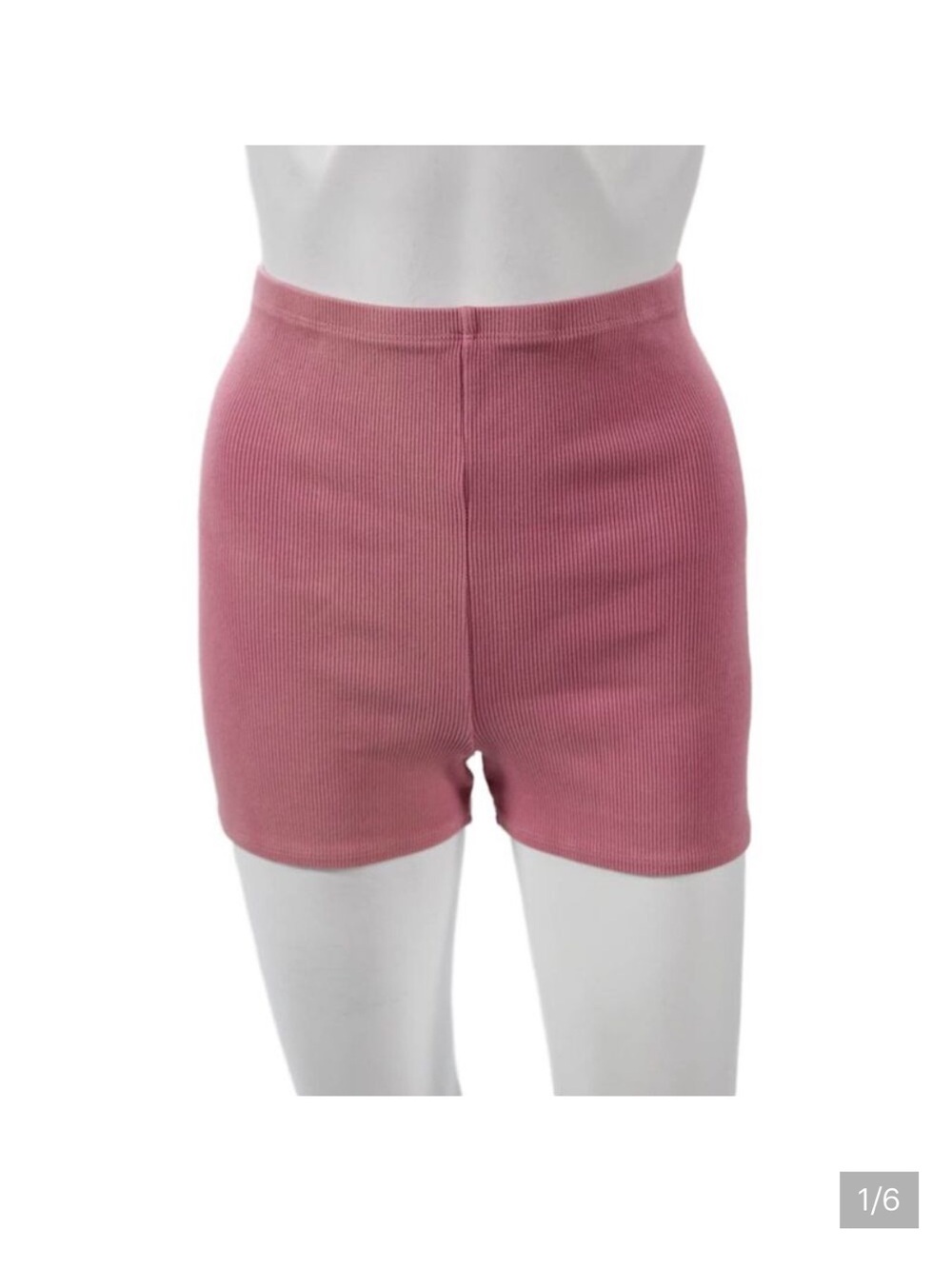 DONNI Ribbed Pink Biker Shorts NWT L